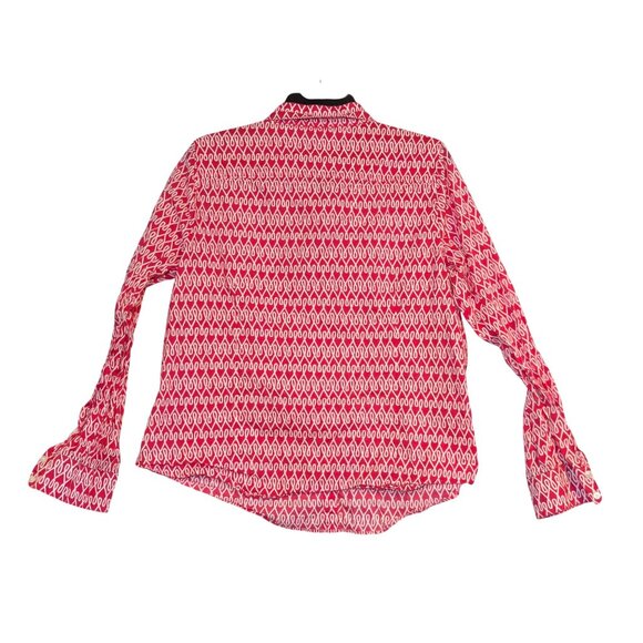 Crown & Ivy Womens XL Pink & White Button-Down Shirt With Geometric Print - Picture 6 of 6